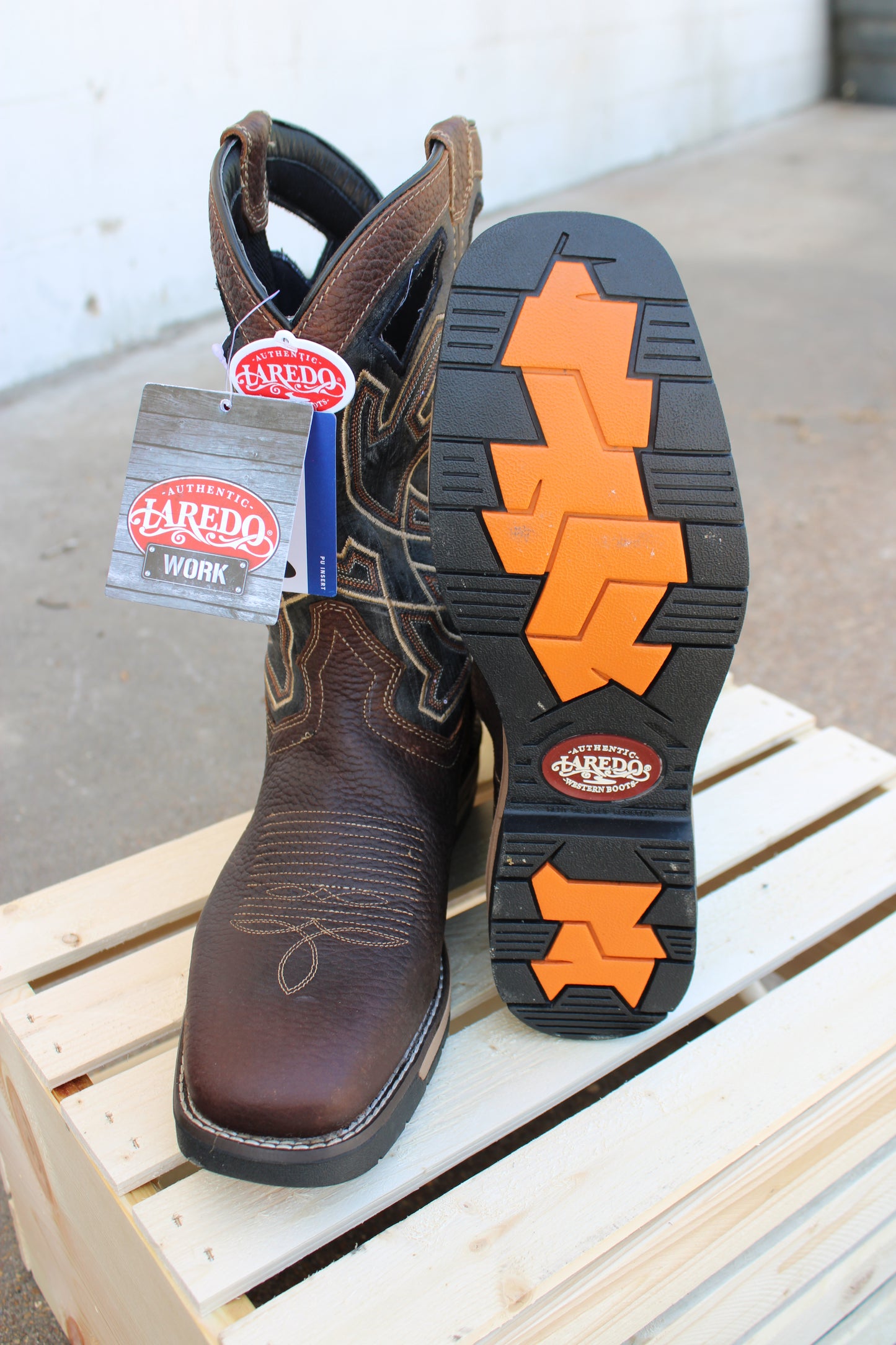 Laredo Work® 11"  Nazca-Brown & Charcoal Work Boot