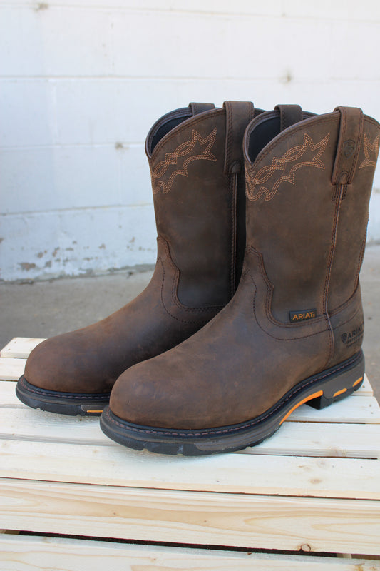 Ariat® WorkHog Waterproof Work Boot- Brown Oily