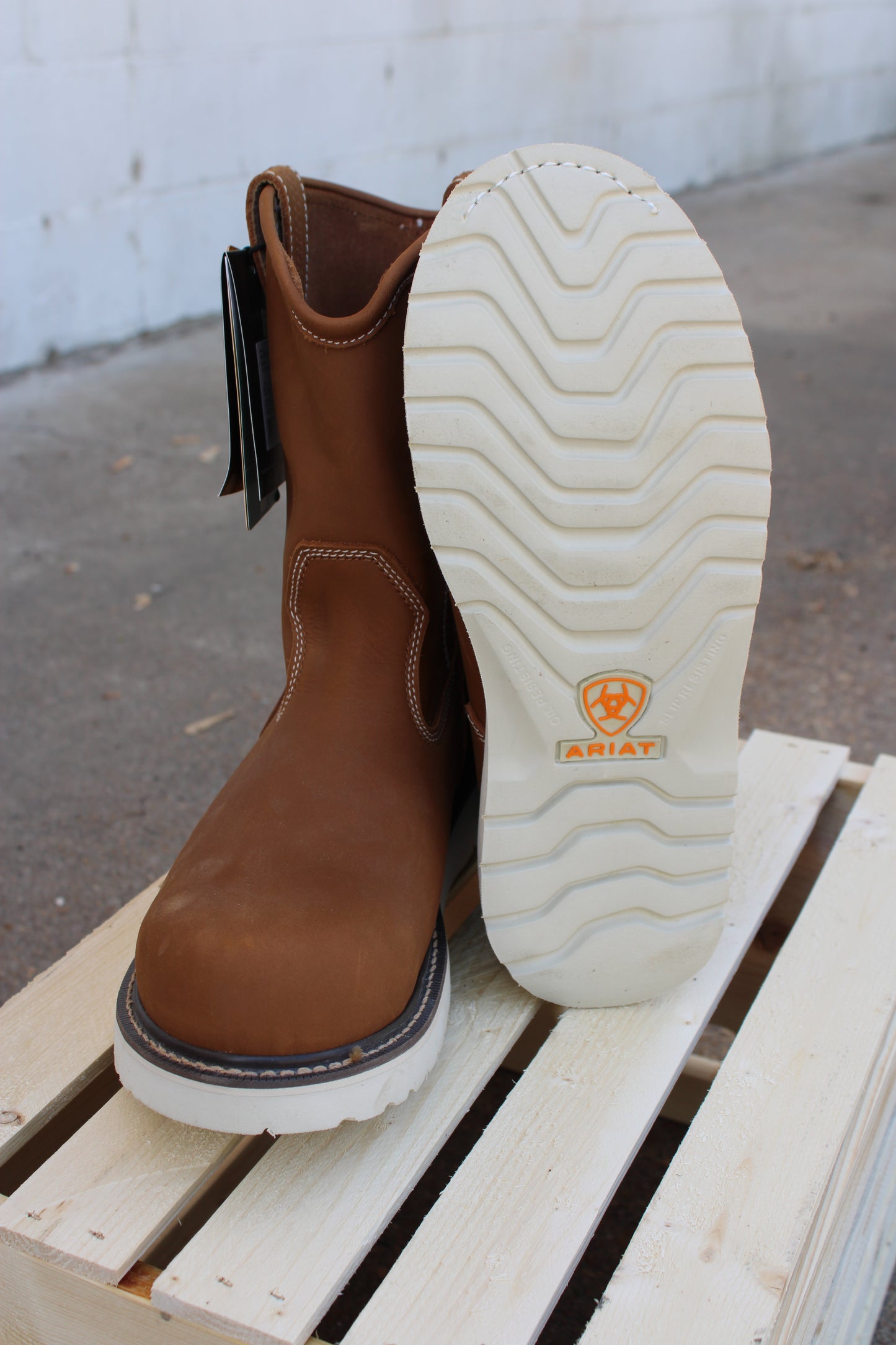 Ariat Rebar® Work Wedge Pull-On Composite Toe-Golden Grizzly