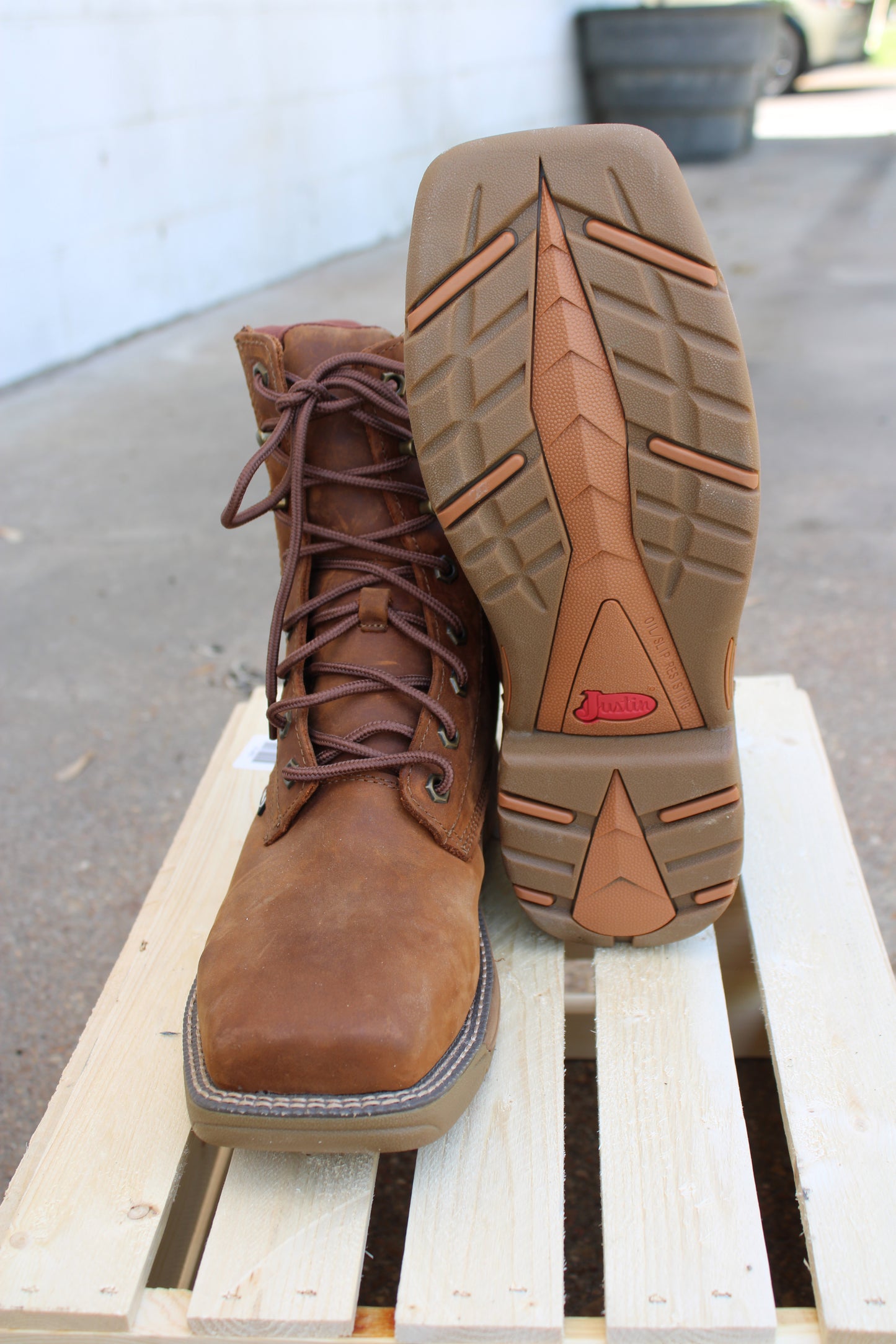 Justin®  Work Square Toe Lace-Up Work Boot-Composite Toe