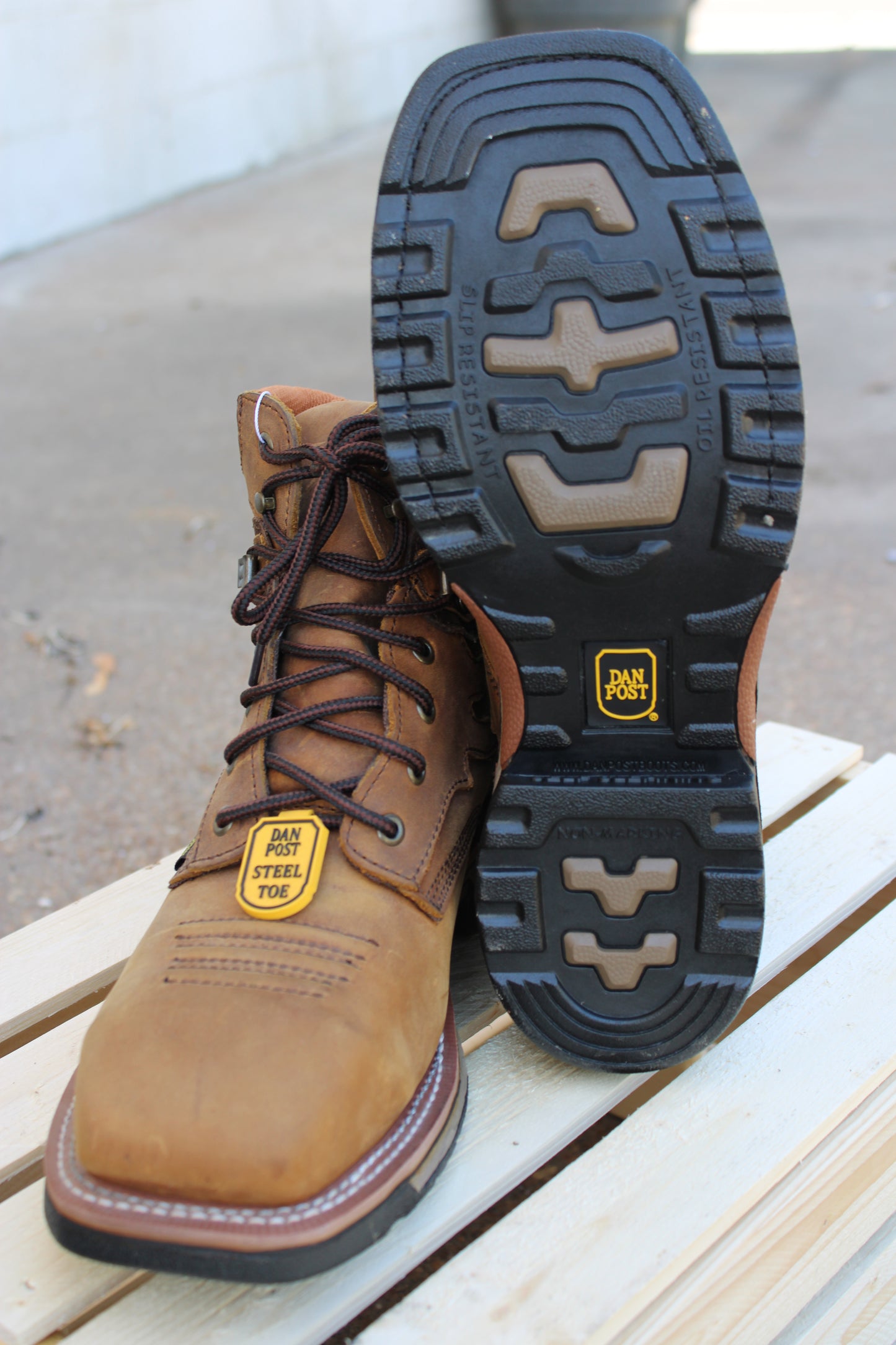 Dan Post Boots® 6" Lace-Up Steel Toe Work Boot-Flame