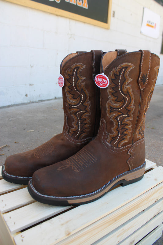 Laredo Work® 11" Pull-On Workboot- Brown Distressed