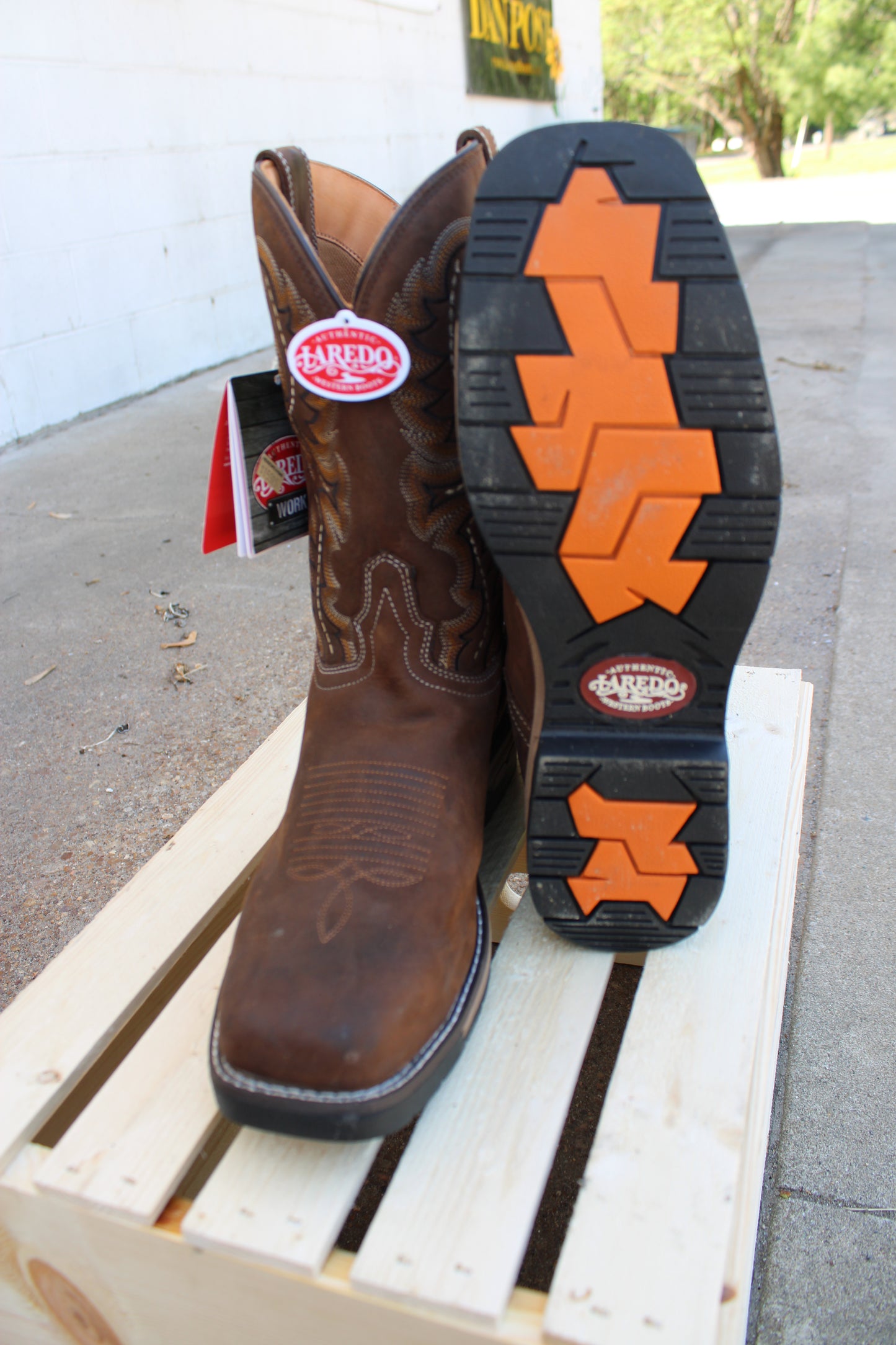 Laredo Work® 11" Pull-On Workboot- Brown Distressed