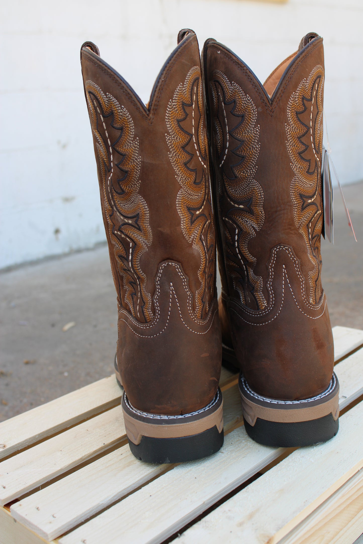 Laredo Work® 11" Pull-On Workboot- Brown Distressed