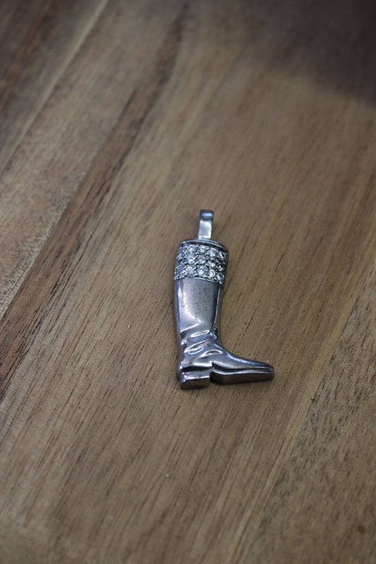 English Boot and Cubic Zirconia Pendant by Kelly Heard Designs