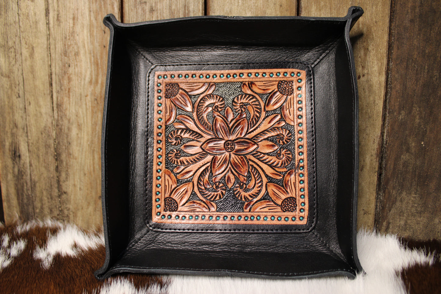 Leather 4-Corner Tray