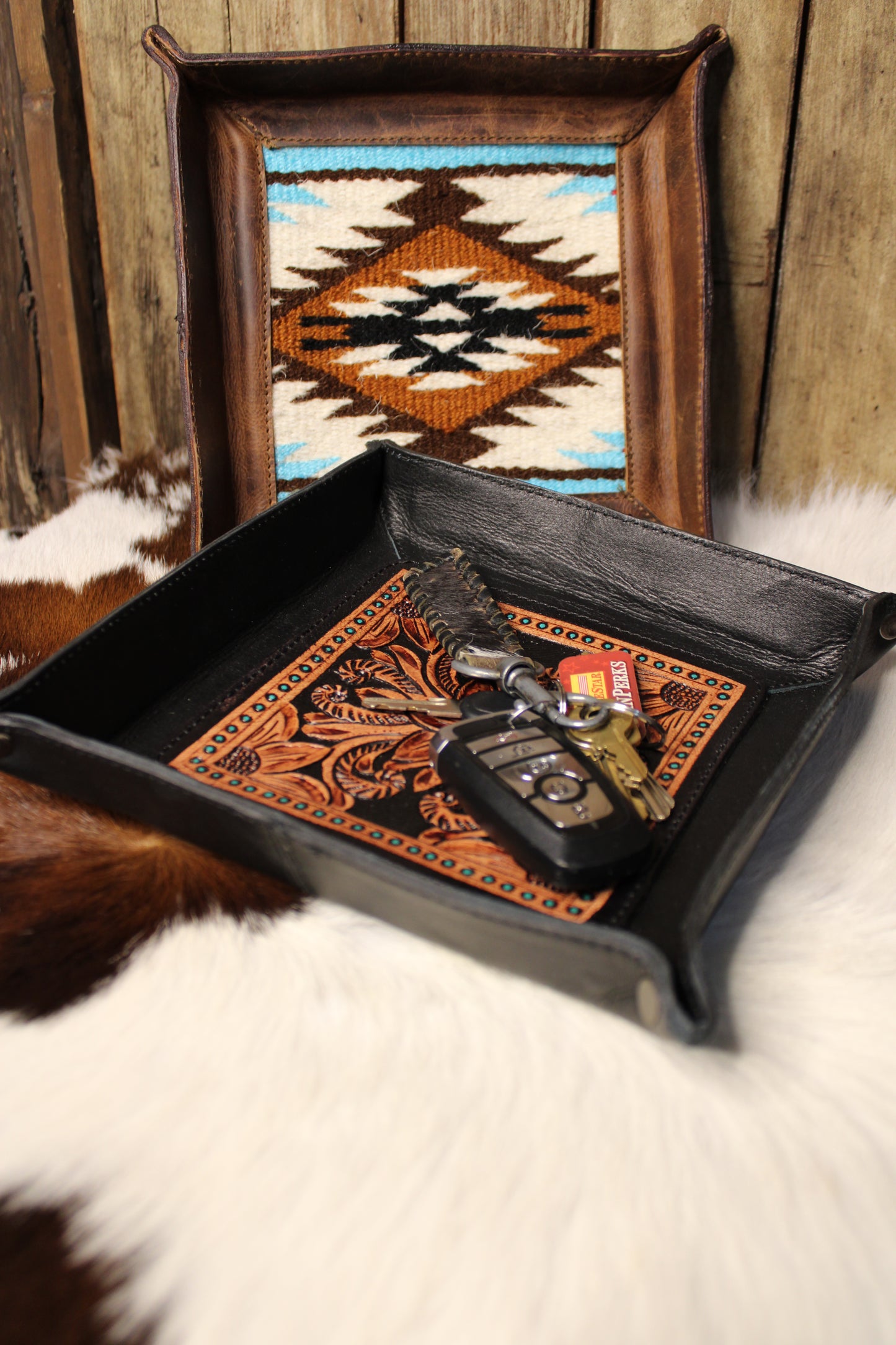 Leather 4-Corner Tray