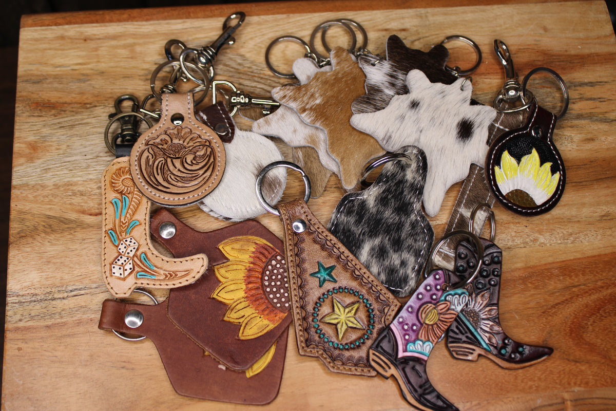 Cowhide Keychains