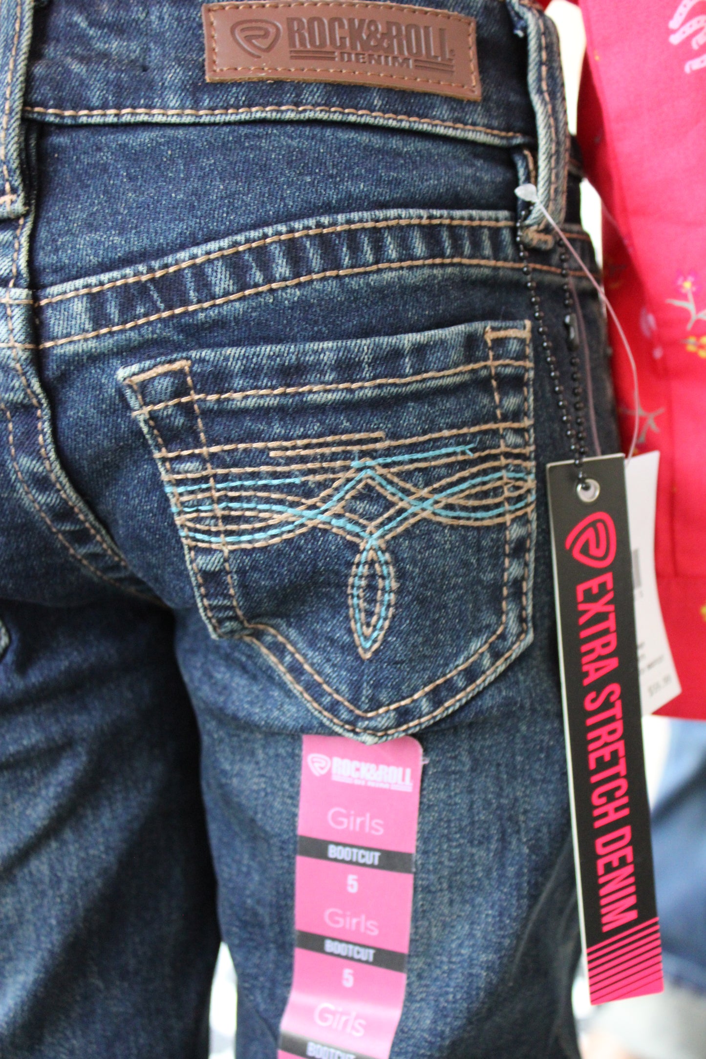 Girl's Turquoise Bootstitch Bootcut Jeans by Rock & Roll Denim