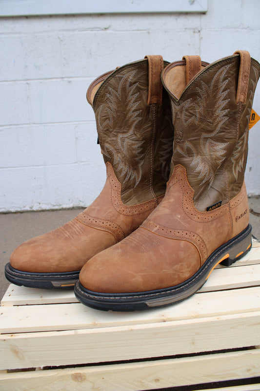 Ariat® Workhog® Roper Toe Work Boots- Aged Bark