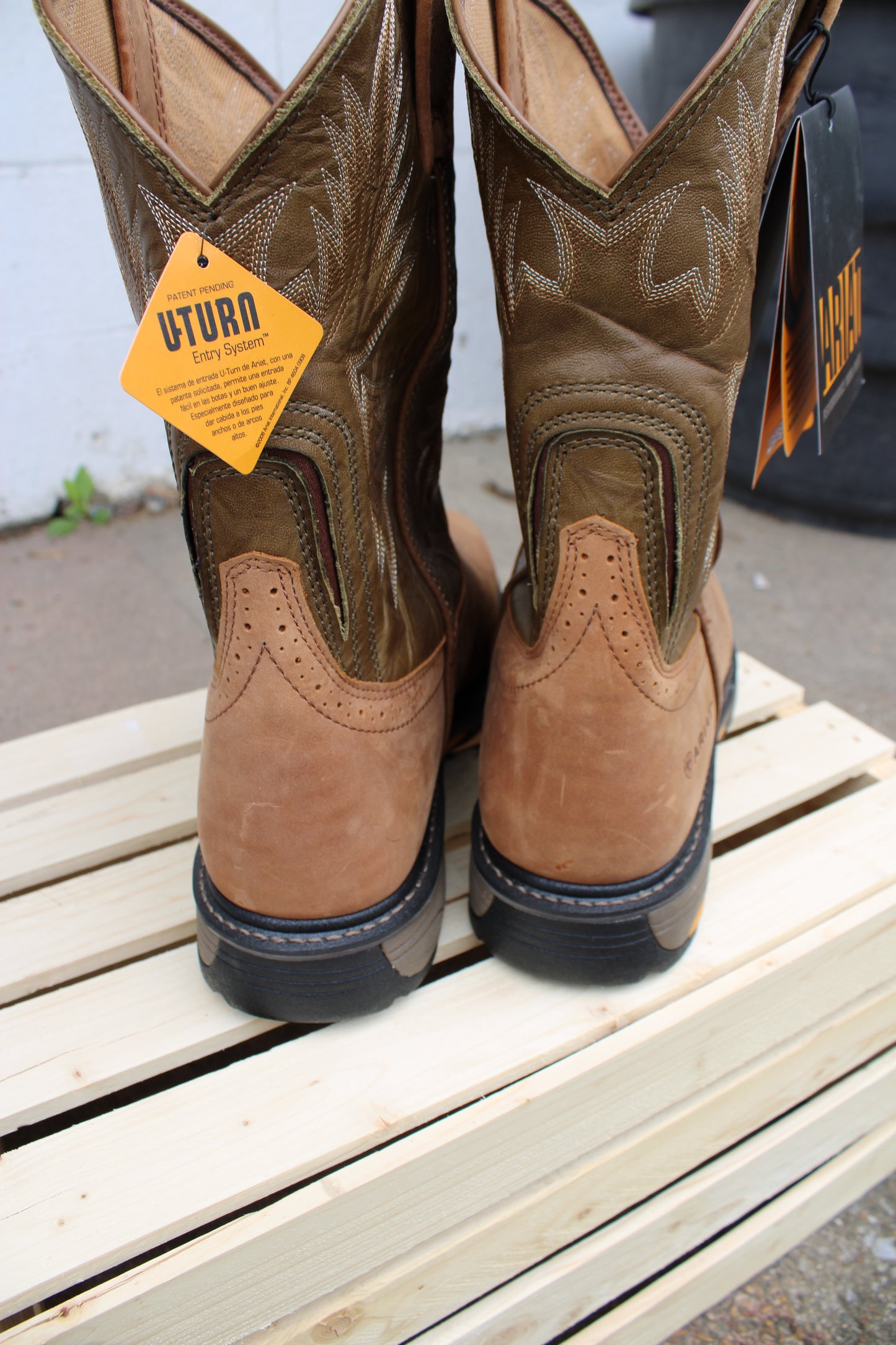 Ariat® Workhog® Roper Toe Work Boots- Aged Bark
