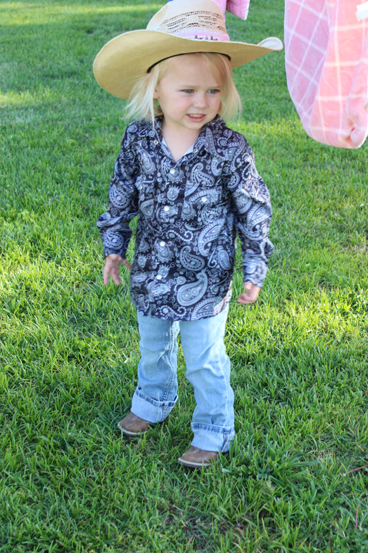 Black Paisley Pearl Snap by Shea Baby®