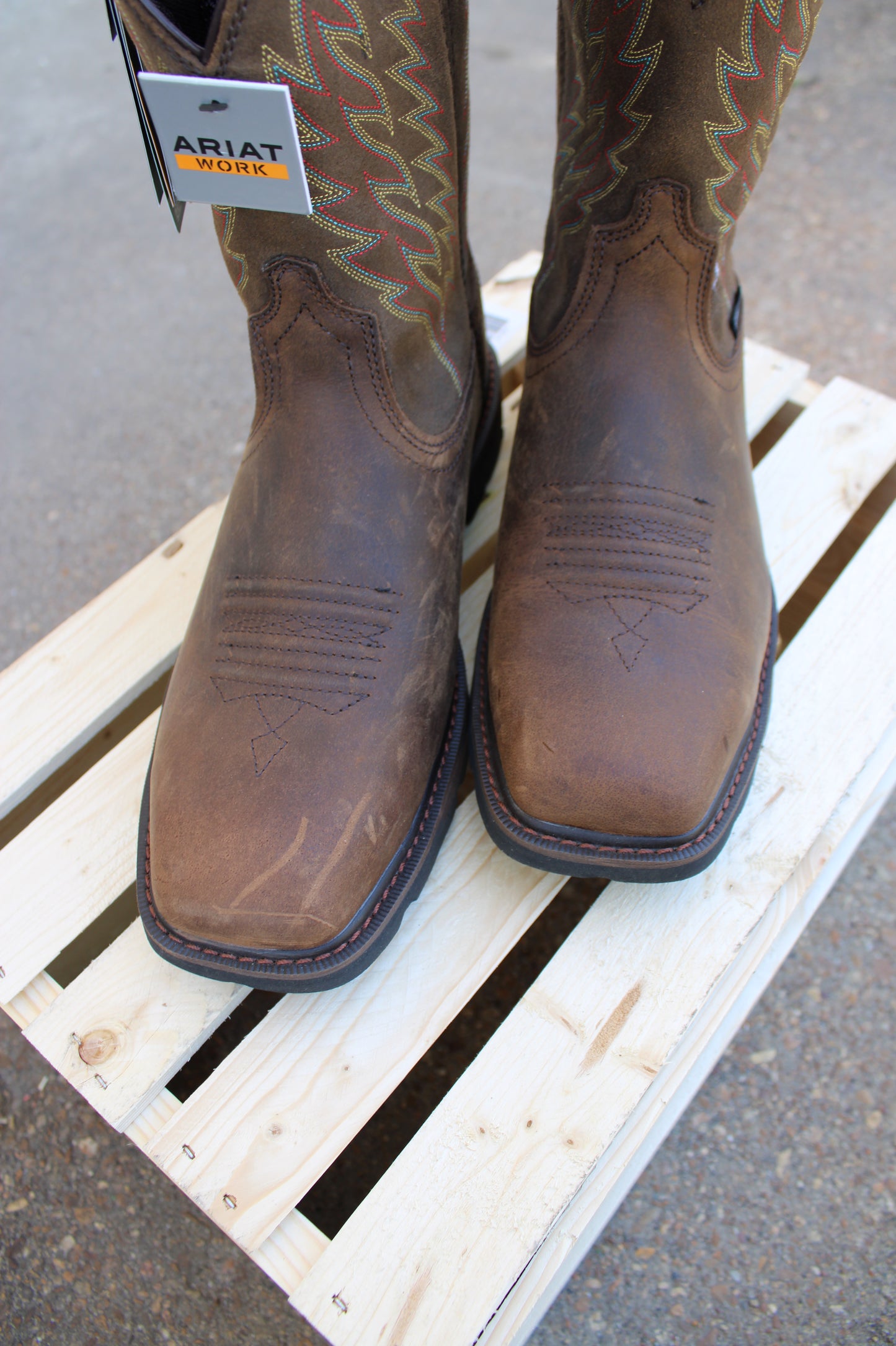 Ariat® Groundbreaker Wide Square Steel Toe Work Boot-Brown
