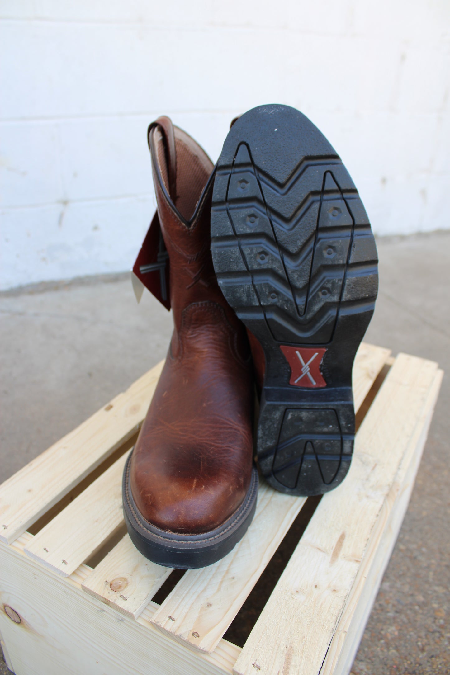 Twisted X® 10" Pull-On Work Boots-Copper-CLEARANCE