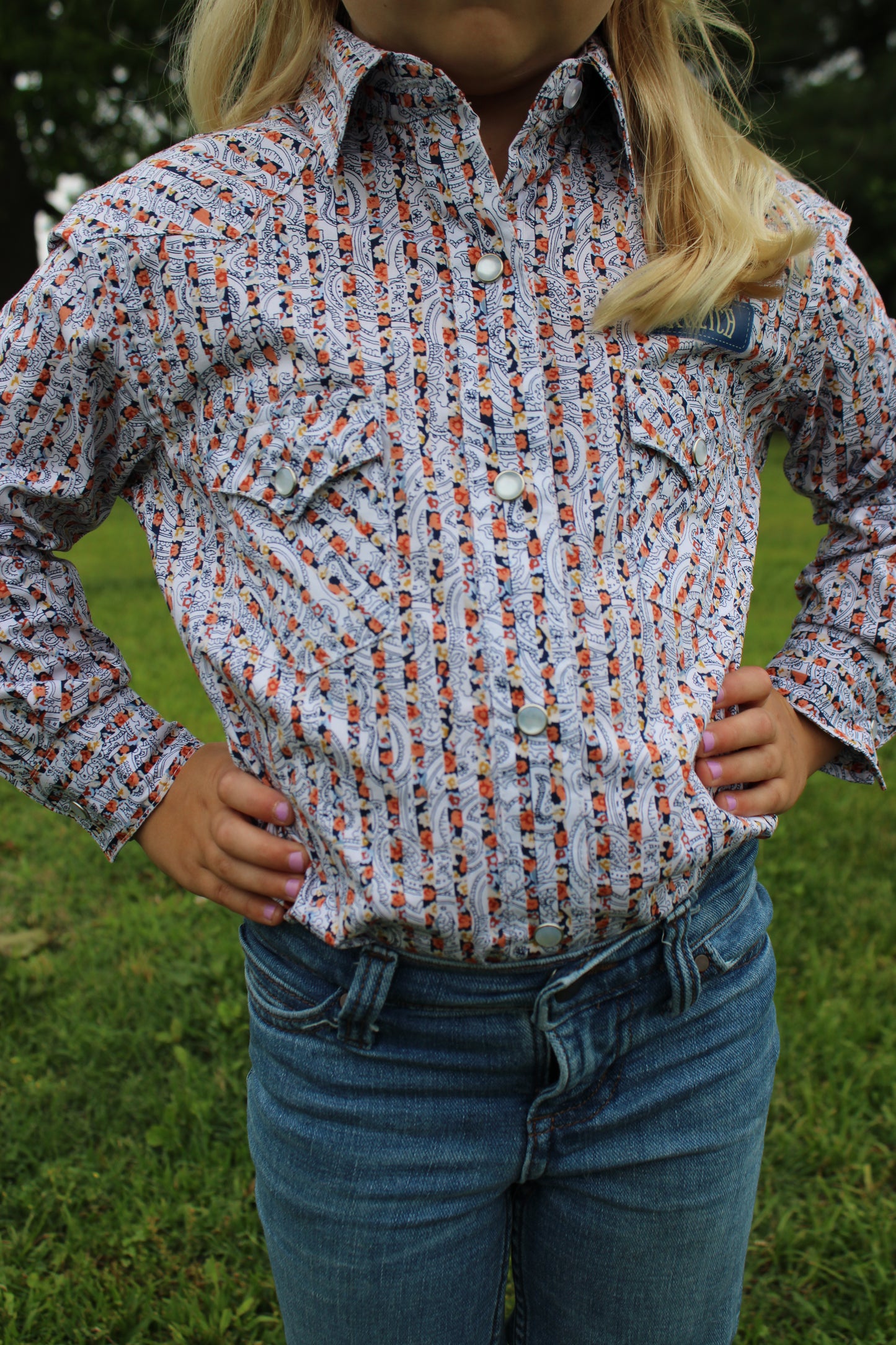 Girl's Summer Meadows Snap Long-Sleeve Shirt by Panhandle Slim®