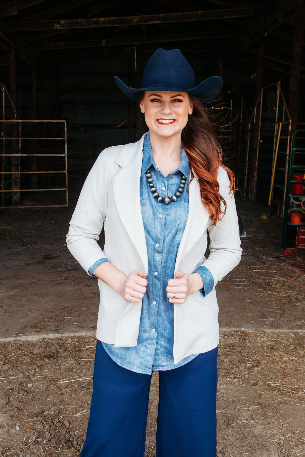 Navy Wide Leg Pant