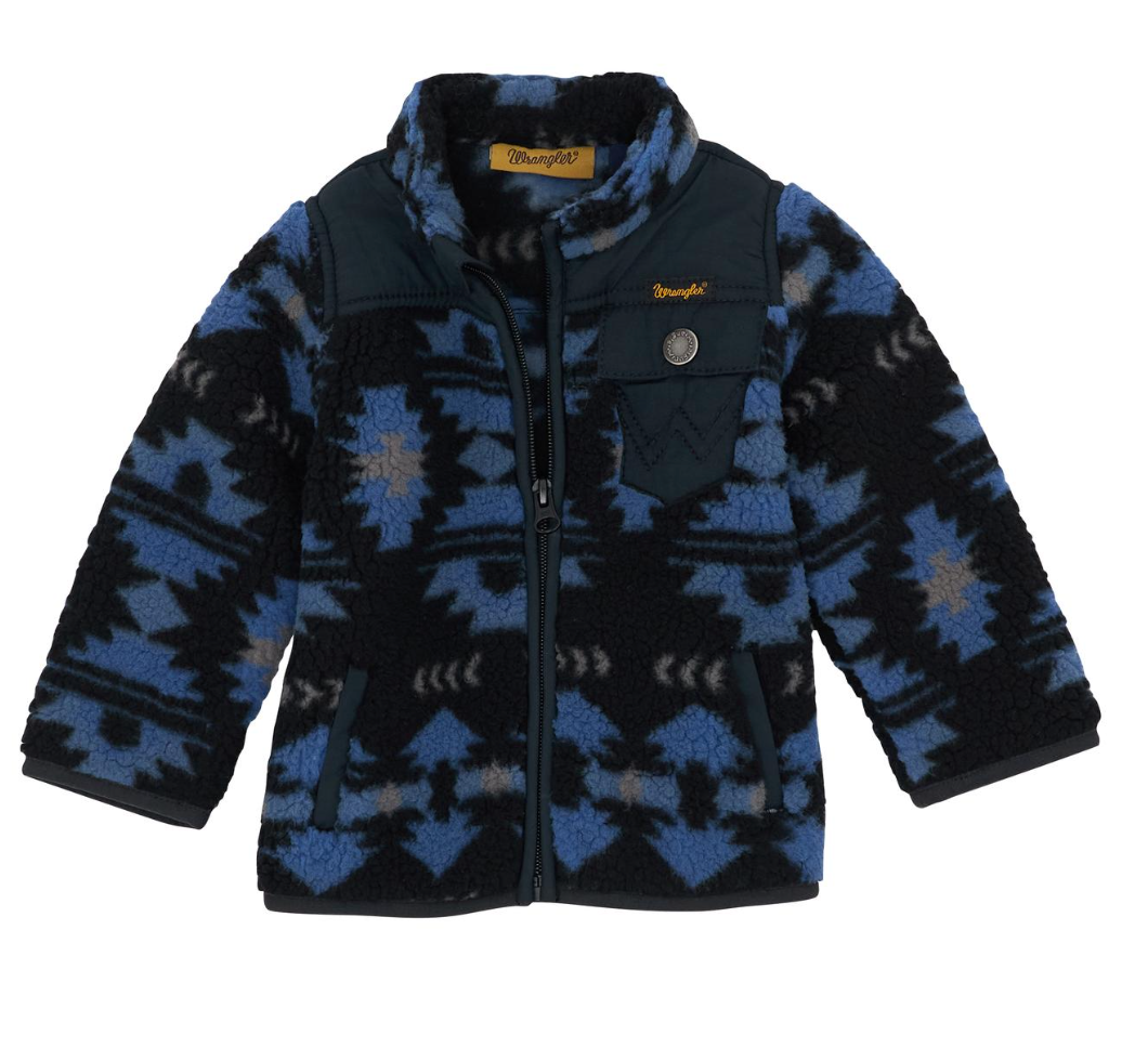 Wrangler Baby Boy Mixed Sherpa Full Zip Jacket