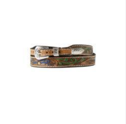 Handpainted Floral Leather Hatband