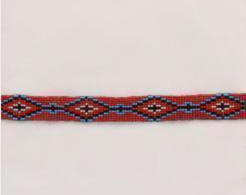 Twister Beaded Stretch Hatband-Red