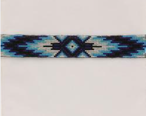 Twister Beaded Stretch Hatband-Blue