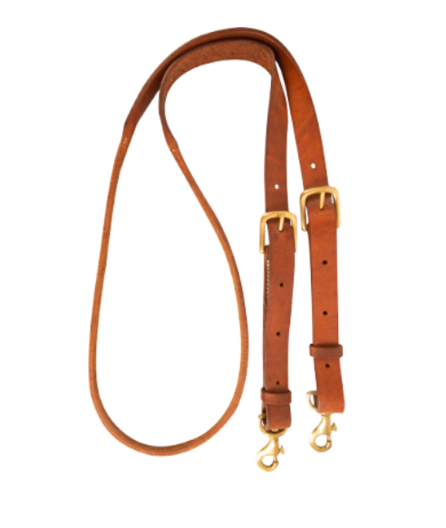 1" Adjustable Rolled Barrel Rein Buckle and Keeper Snap Ends