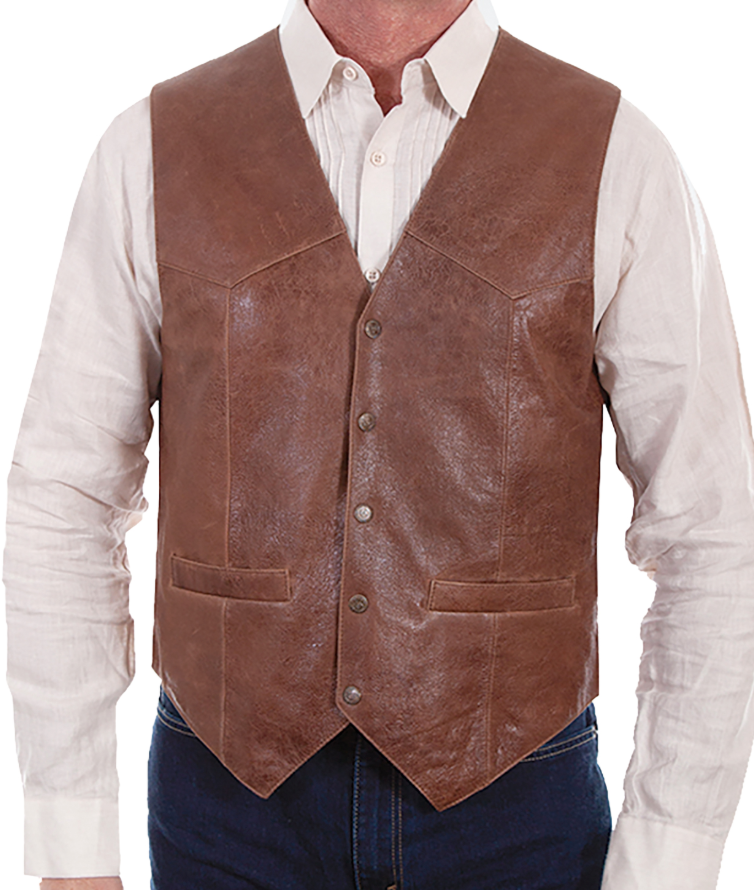 Men's Vintage Lamb Vest by Scully®-Brown