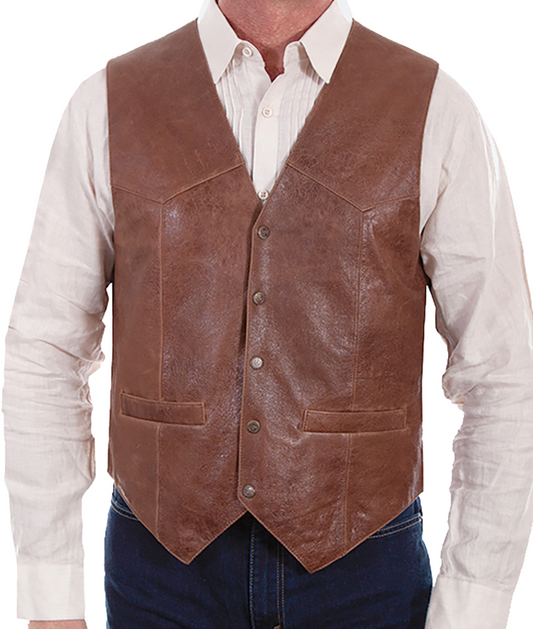 Men's Vintage Lamb Vest by Scully®-Brown