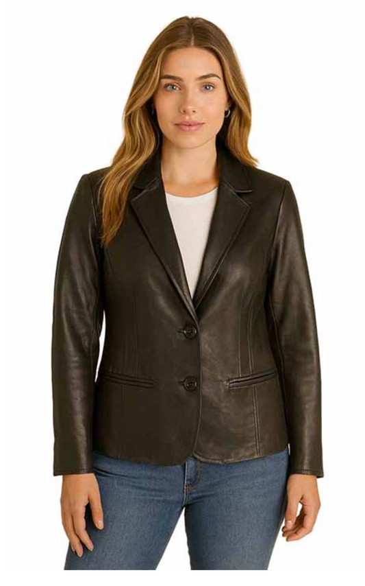 Scully® Black Lamb Tailored Leather Blazer