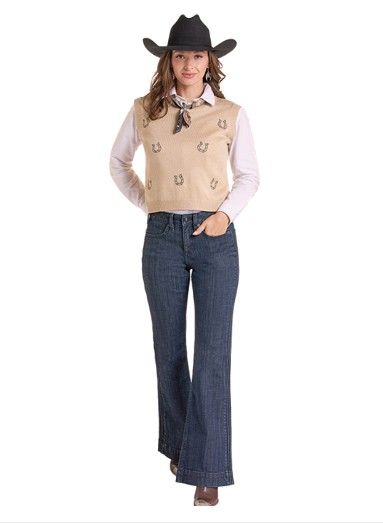Horseshoe Sweater Vest, Tan