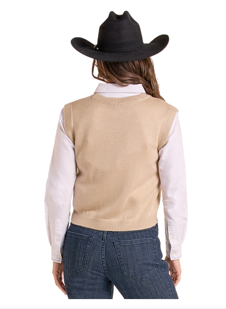 Horseshoe Sweater Vest, Tan