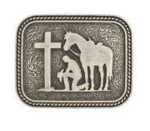 Nocona® Cowboy Prayer Rectangle Buckle