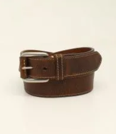 Ariat® Men's 1 1/2" Roller Buckle Single Stitch Brown Belt