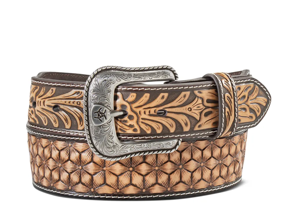 Ariat® Mens Belt 1 3/4"-1 1/2" Diamond Honeycomb Brown 