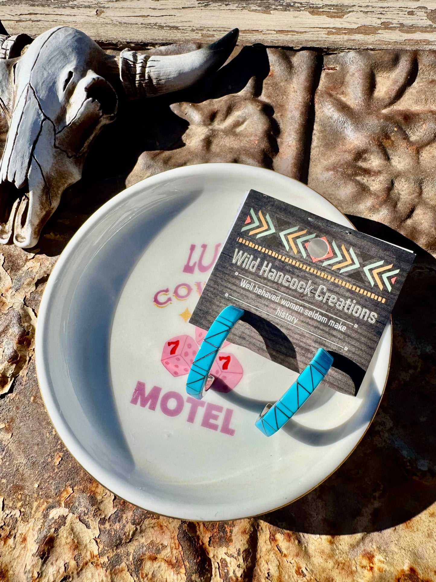 Turquoise Inlay Hoops