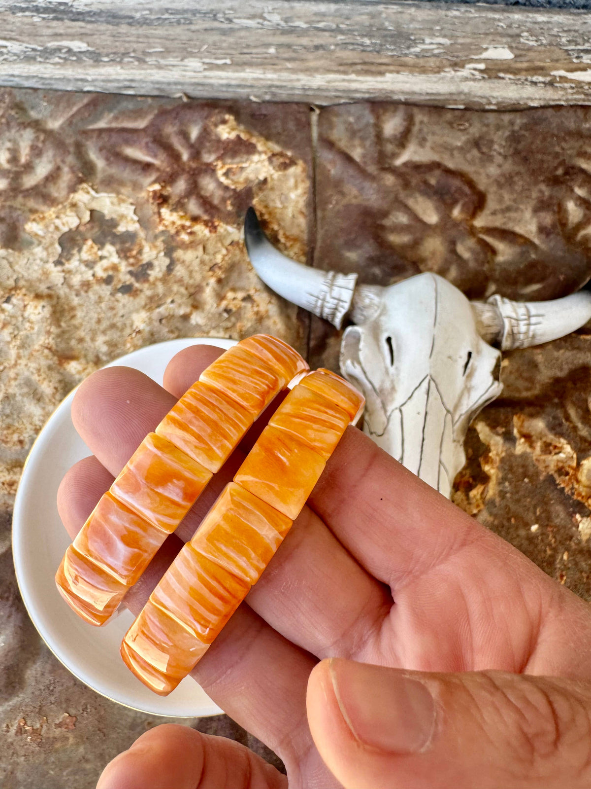 Large Orange Spiny Oyster Bracelet