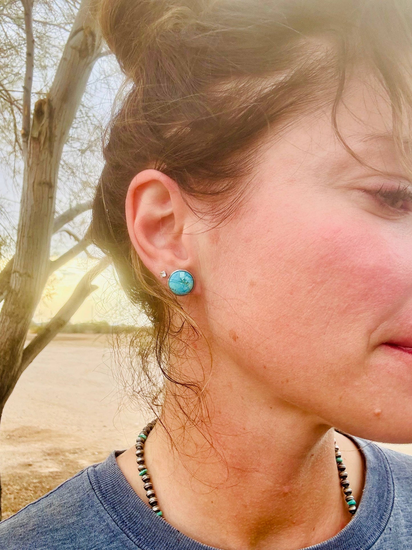 Sleeping Beauty Turquoise Stud Earrings