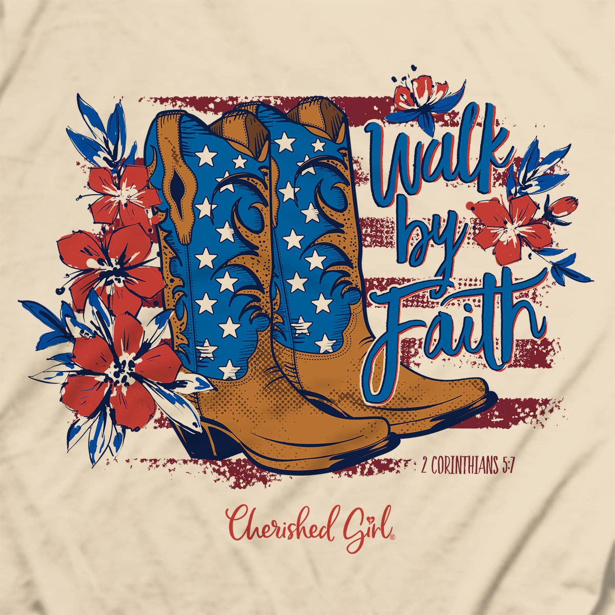 Cherished Girl Womens Americana T-Shirt
