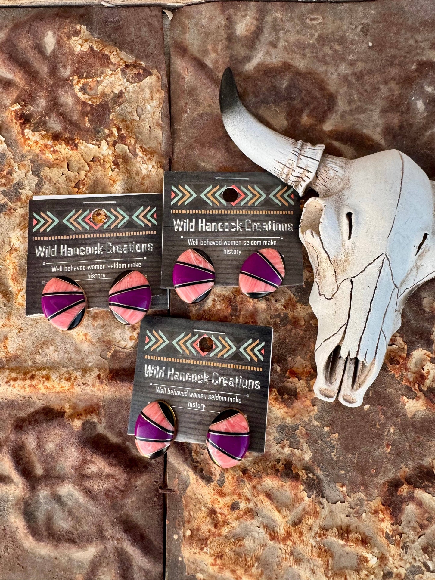 Boho Coral Inlay Earrings