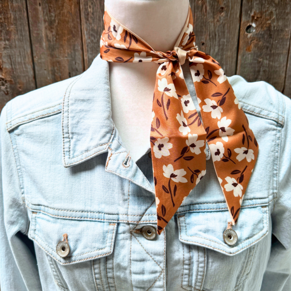 Brown and Cream Skinny Cowgirl Necktie
