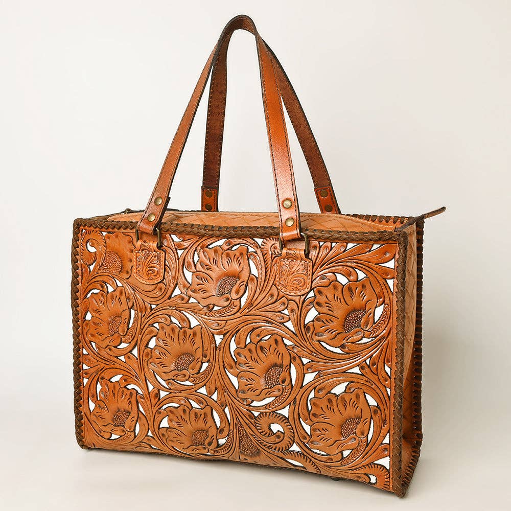 Hand-Tooled Genuine Leather Bag