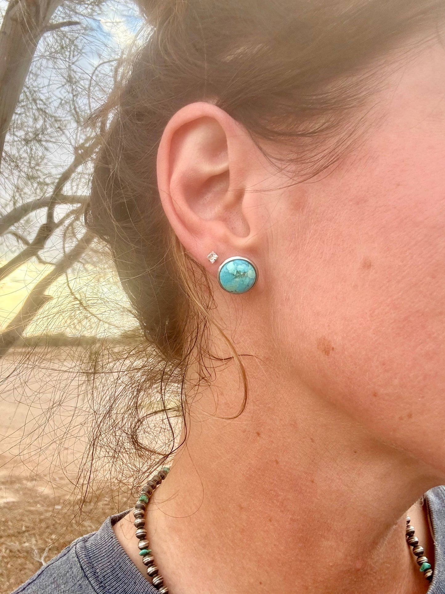 Sleeping Beauty Turquoise Stud Earrings