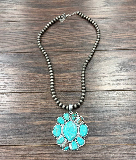 Turquoise Flower Necklace