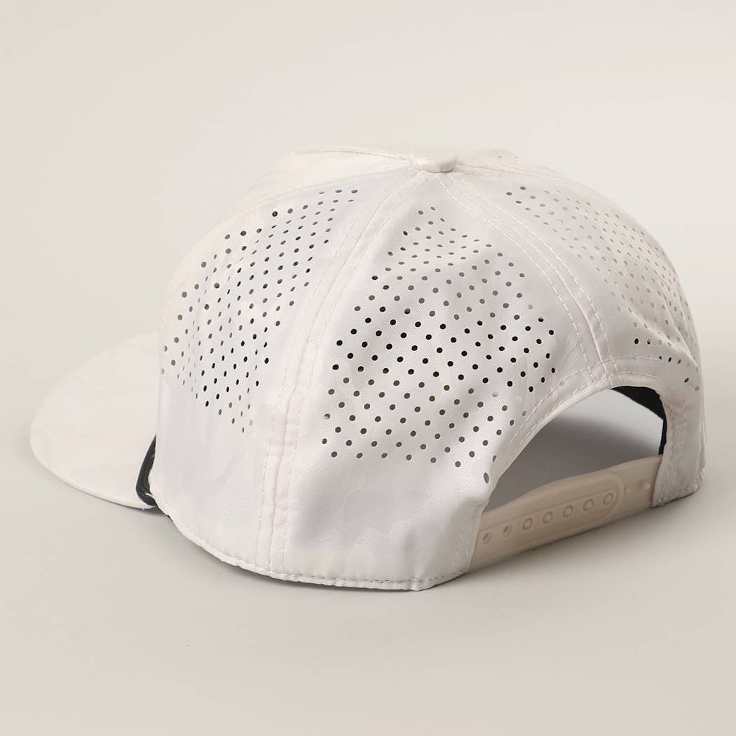 Howdy Embroidered White Camo Rope Strap Trucker Hat