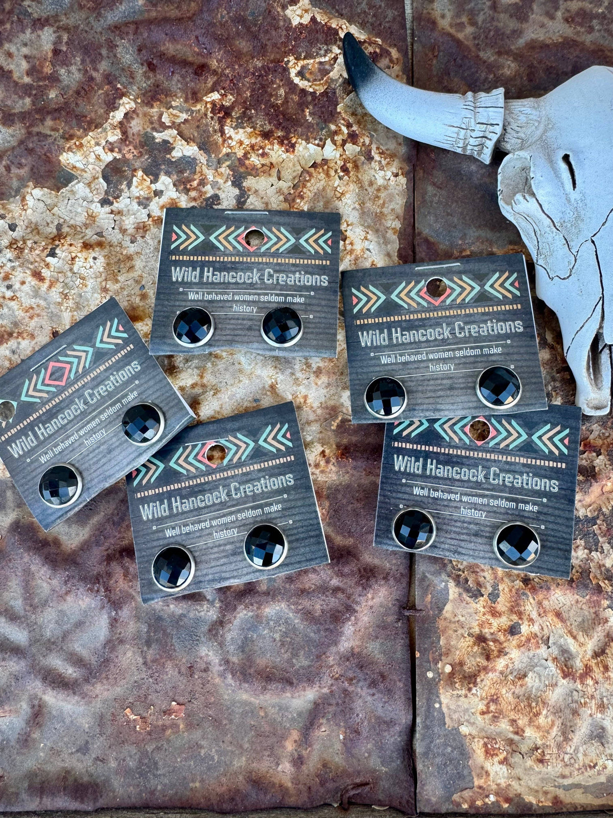 Black Onyx Stud Earrings