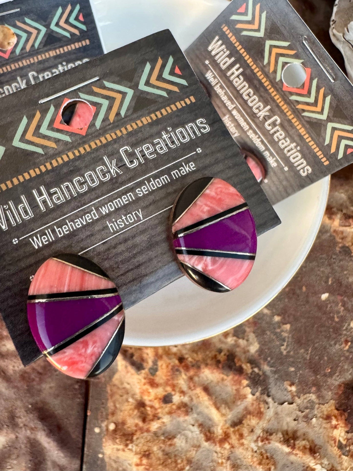 Boho Coral Inlay Earrings
