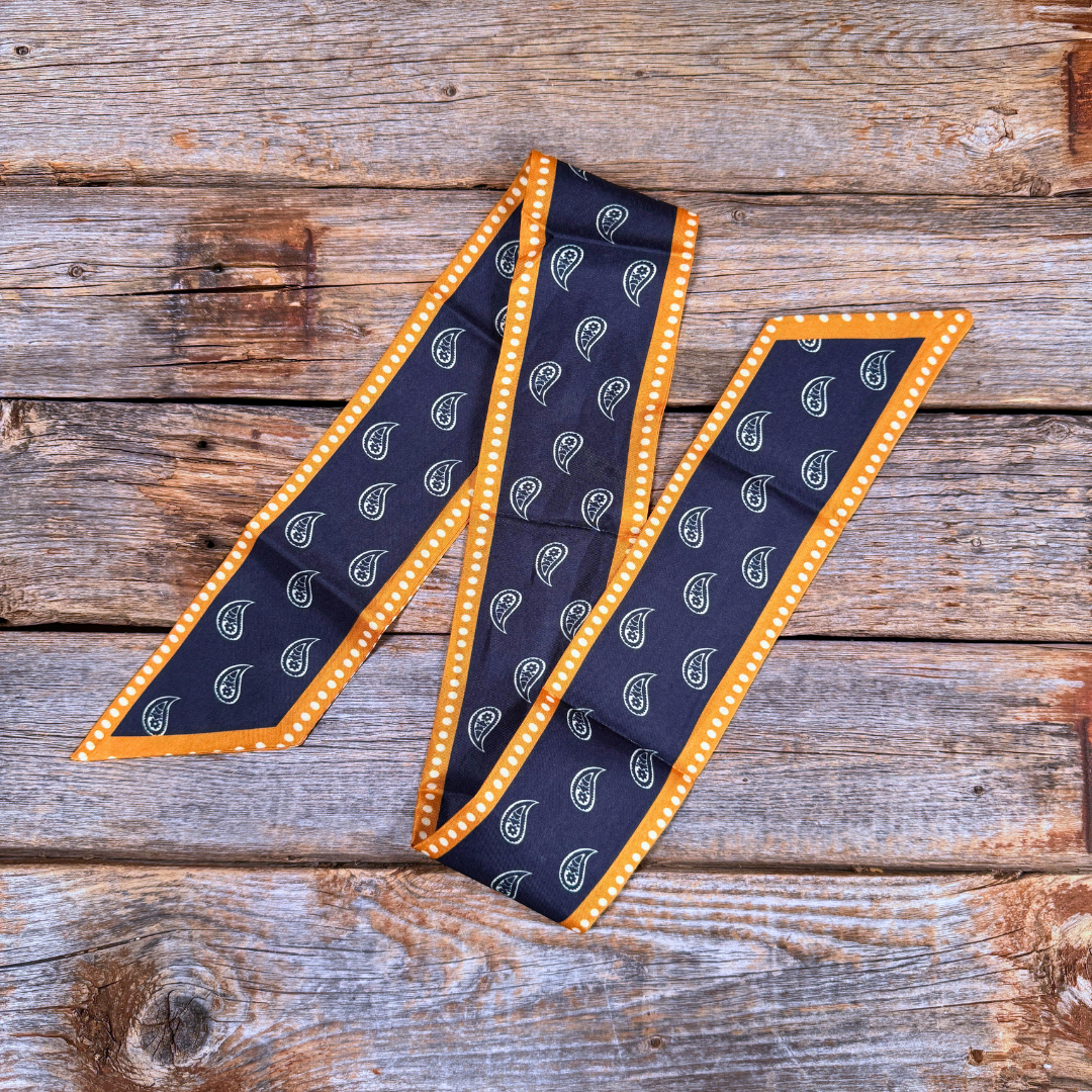 Navy and Rust Skinny Cowgirl Necktie