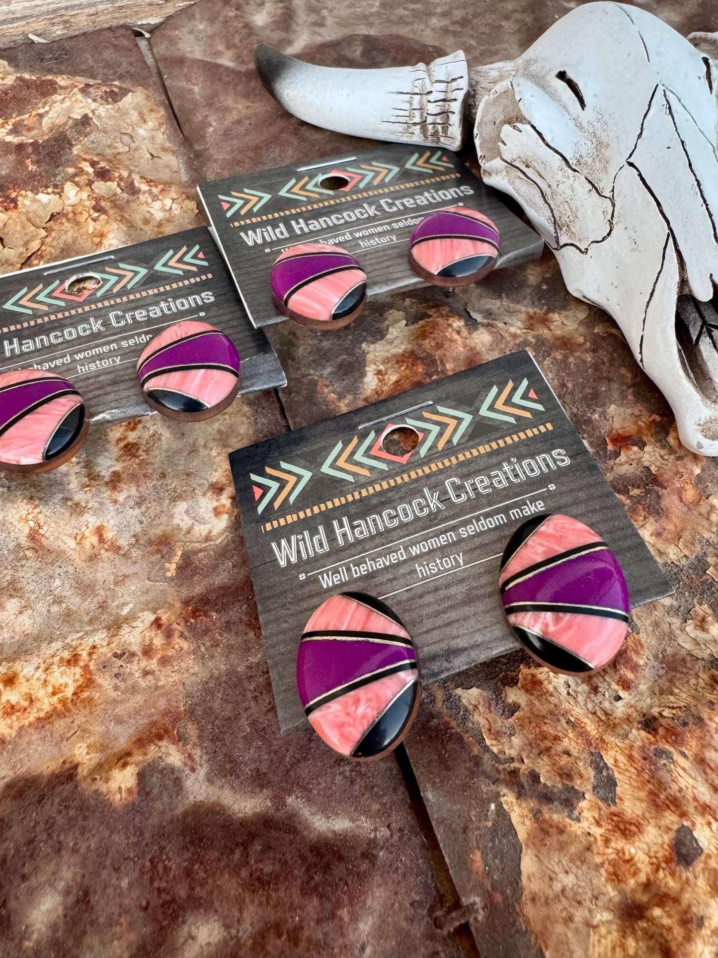 Boho Coral Inlay Earrings