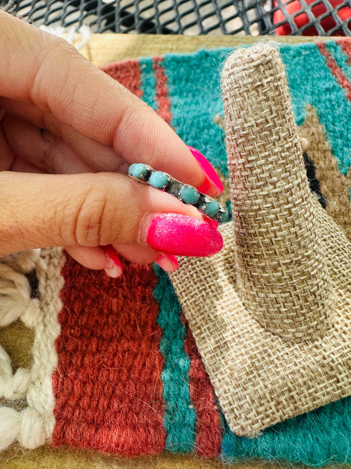 Handmade Sterling Silver & Turquoise Band Ring