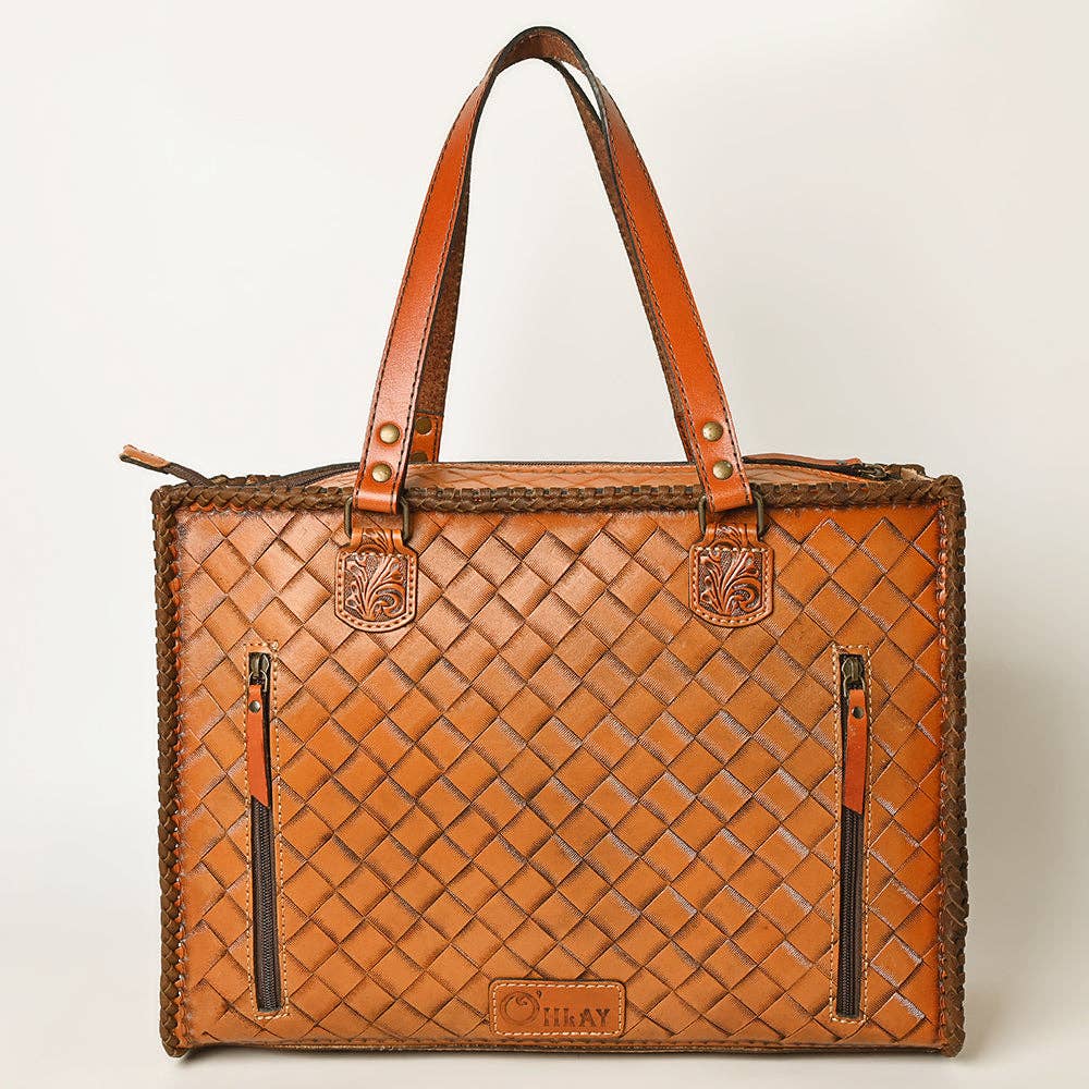 Hand-Tooled Genuine Leather Bag