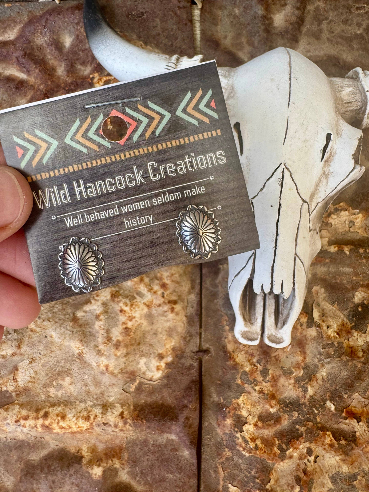 Mini Concho Stud Earrings